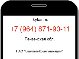 Информация о номере телефона +7 (964) 871-90-11: регион, оператор