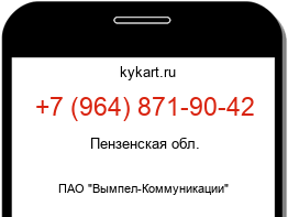 Информация о номере телефона +7 (964) 871-90-42: регион, оператор