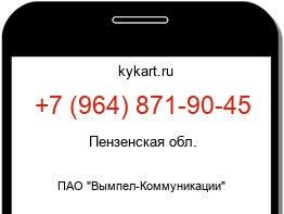 Информация о номере телефона +7 (964) 871-90-45: регион, оператор