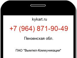 Информация о номере телефона +7 (964) 871-90-49: регион, оператор