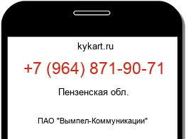 Информация о номере телефона +7 (964) 871-90-71: регион, оператор