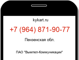 Информация о номере телефона +7 (964) 871-90-77: регион, оператор