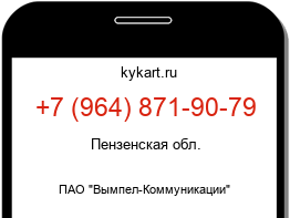 Информация о номере телефона +7 (964) 871-90-79: регион, оператор