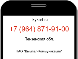 Информация о номере телефона +7 (964) 871-91-00: регион, оператор