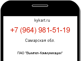 Информация о номере телефона +7 (964) 981-51-19: регион, оператор