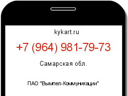 Информация о номере телефона +7 (964) 981-79-73: регион, оператор