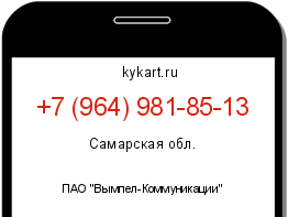 Информация о номере телефона +7 (964) 981-85-13: регион, оператор