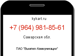 Информация о номере телефона +7 (964) 981-85-61: регион, оператор