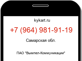 Информация о номере телефона +7 (964) 981-91-19: регион, оператор