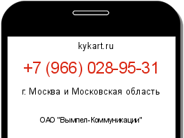 Информация о номере телефона +7 (966) 028-95-31: регион, оператор