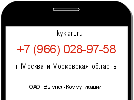 Информация о номере телефона +7 (966) 028-97-58: регион, оператор