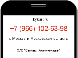 Информация о номере телефона +7 (966) 102-63-98: регион, оператор