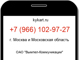 Информация о номере телефона +7 (966) 102-97-27: регион, оператор
