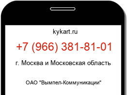 Информация о номере телефона +7 (966) 381-81-01: регион, оператор