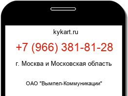 Информация о номере телефона +7 (966) 381-81-28: регион, оператор