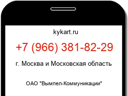 Информация о номере телефона +7 (966) 381-82-29: регион, оператор
