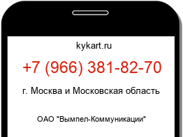 Информация о номере телефона +7 (966) 381-82-70: регион, оператор