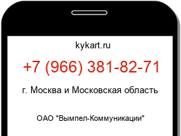 Информация о номере телефона +7 (966) 381-82-71: регион, оператор