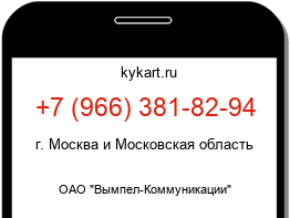 Информация о номере телефона +7 (966) 381-82-94: регион, оператор