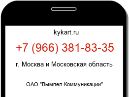Информация о номере телефона +7 (966) 381-83-35: регион, оператор