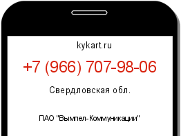 Информация о номере телефона +7 (966) 707-98-06: регион, оператор