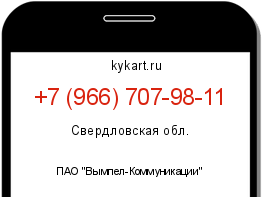 Информация о номере телефона +7 (966) 707-98-11: регион, оператор