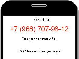 Информация о номере телефона +7 (966) 707-98-12: регион, оператор