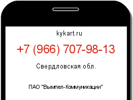Информация о номере телефона +7 (966) 707-98-13: регион, оператор