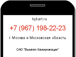 Информация о номере телефона +7 (967) 198-22-23: регион, оператор