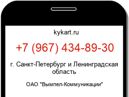 Информация о номере телефона +7 (967) 434-89-30: регион, оператор