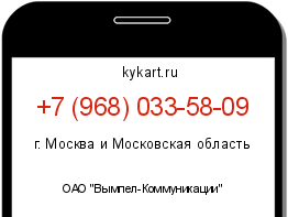 Информация о номере телефона +7 (968) 033-58-09: регион, оператор