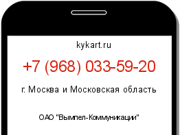 Информация о номере телефона +7 (968) 033-59-20: регион, оператор