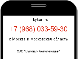 Информация о номере телефона +7 (968) 033-59-30: регион, оператор