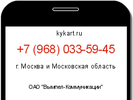 Информация о номере телефона +7 (968) 033-59-45: регион, оператор