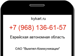 Информация о номере телефона +7 (968) 136-61-57: регион, оператор