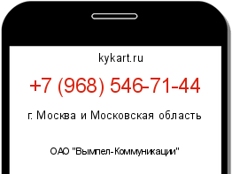 Информация о номере телефона +7 (968) 546-71-44: регион, оператор