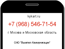 Информация о номере телефона +7 (968) 546-71-54: регион, оператор