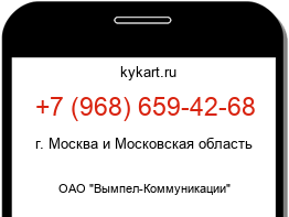 Информация о номере телефона +7 (968) 659-42-68: регион, оператор