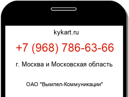 Информация о номере телефона +7 (968) 786-63-66: регион, оператор