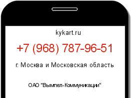 Информация о номере телефона +7 (968) 787-96-51: регион, оператор