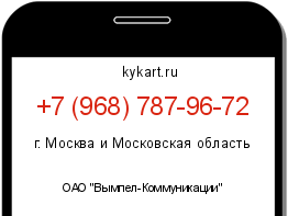 Информация о номере телефона +7 (968) 787-96-72: регион, оператор