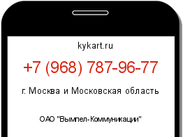 Информация о номере телефона +7 (968) 787-96-77: регион, оператор