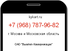 Информация о номере телефона +7 (968) 787-96-82: регион, оператор