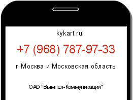 Информация о номере телефона +7 (968) 787-97-33: регион, оператор