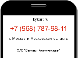 Информация о номере телефона +7 (968) 787-98-11: регион, оператор