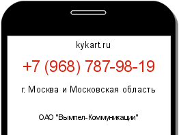 Информация о номере телефона +7 (968) 787-98-19: регион, оператор