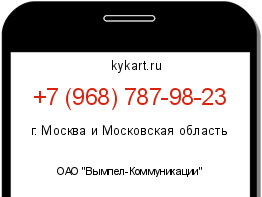 Информация о номере телефона +7 (968) 787-98-23: регион, оператор