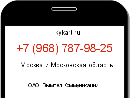 Информация о номере телефона +7 (968) 787-98-25: регион, оператор