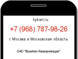 Информация о номере телефона +7 (968) 787-98-26: регион, оператор