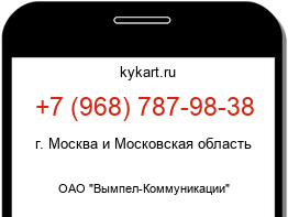 Информация о номере телефона +7 (968) 787-98-38: регион, оператор